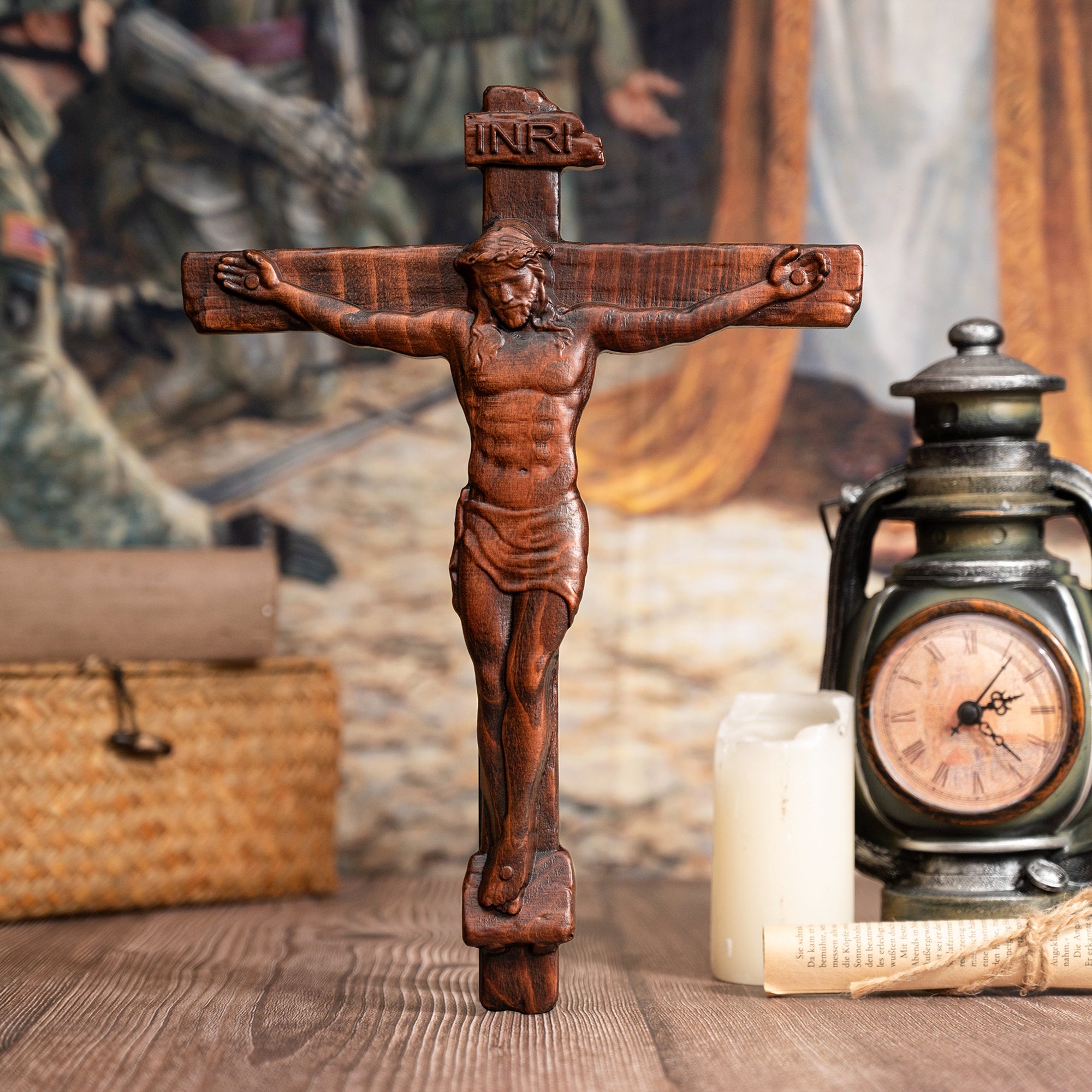 Wood wall Crucifix, Jesus Christ Cross, wooden Cross gift of love (Add –  BGCOPPER