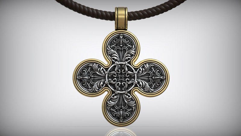 Baroque Style Crucifix Pendant with Jesus and the Four Archangels – A Symbol of Faith and Divine Protection