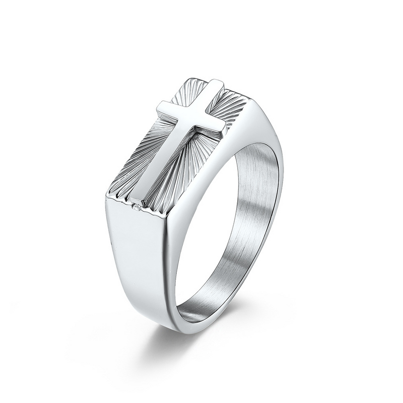 Men's Stainless Steel Holy Cross Ring