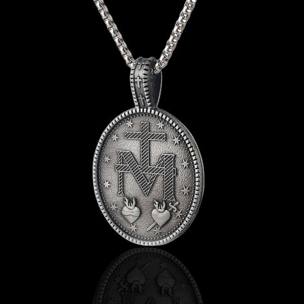 Virgin Mary Miraculous Medal Zinc Alloy Necklace