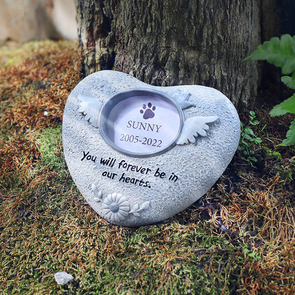 Bgcopper Pet Memorial Stone with Picture Frame