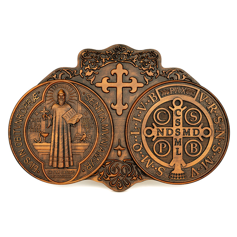 St. Benedict's Exorcism Medal Christian Exorcism Plaque - Wall Decor