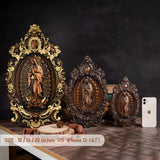 Religious gift with rich details of the wooden statue of Our Lady of Guadalupe