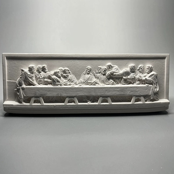 The Last Supper Plaster Statue Vintage 3D Relief Home Decorative Ornament Diorama