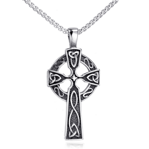 Stainless steel Celtic cross pendant necklace