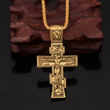 Orthodox double-sided engraved cross necklace