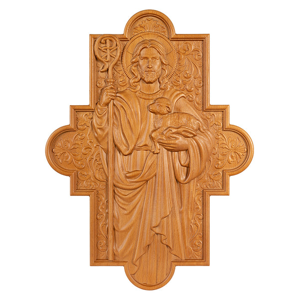 God's Shepherd religious gift Wooden carved chrirstian wall art