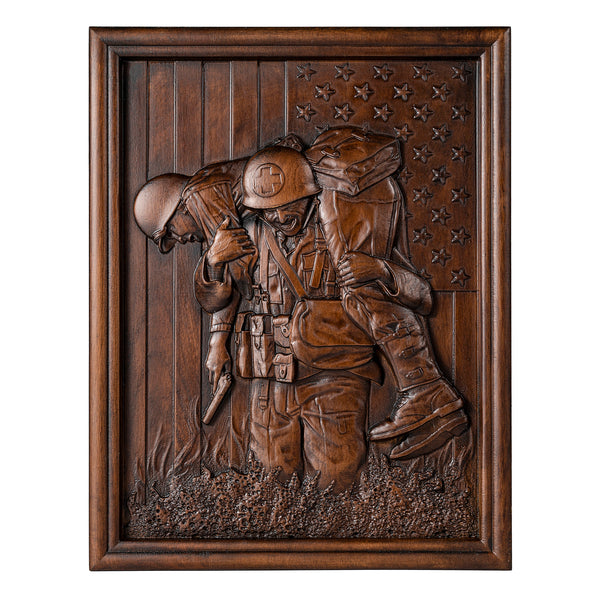 Bgcopper Usa Soldiers Brotherhood wood carving - Wall Hanging Art Work