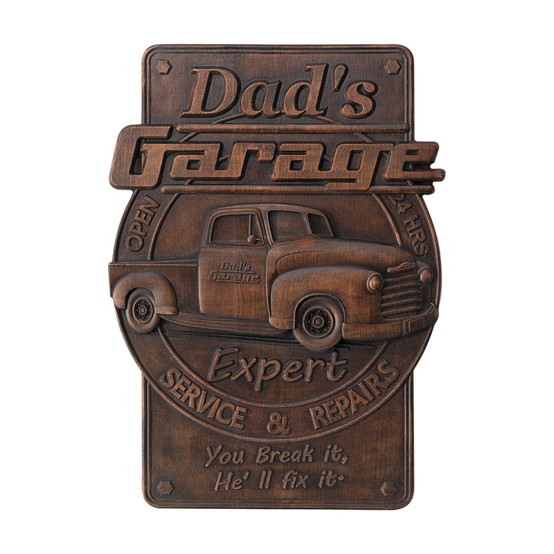 Dad's Garage Icon, Wooden Garage Pendant, Father's Day Gift