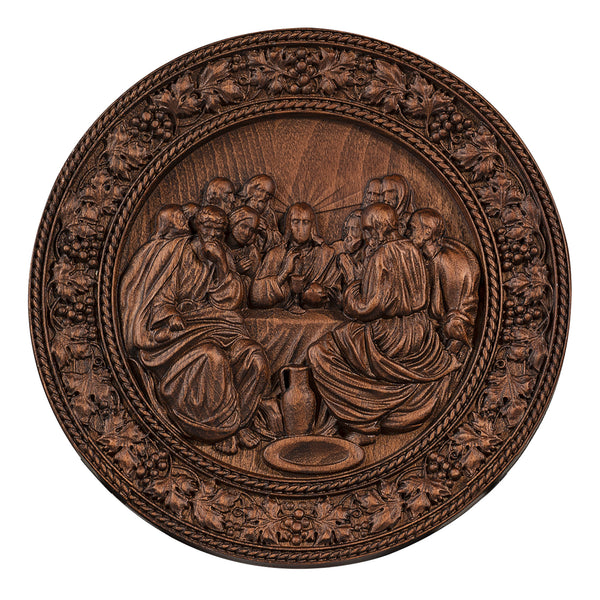 The Last Supper Round Wooden Sculpture