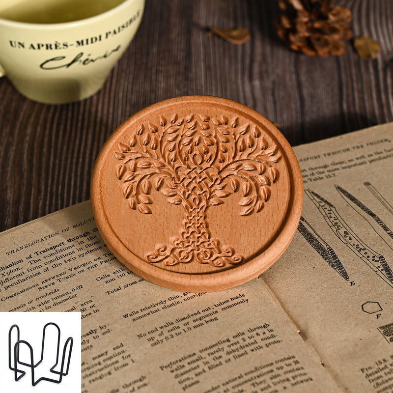 Bgcopper Wooden Tree of Life Celtic Cross Coasters