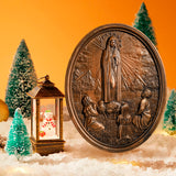 Our Lady of Fatima Wood Carving Decoration - Virgin Wall Pendant