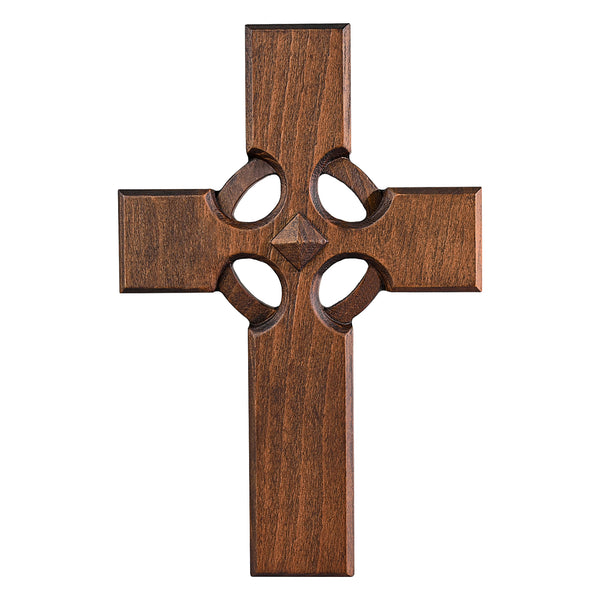 Irish Celtic Cross Wooden Hand Carved Cross for Wall Decor, Religious Gift Cross