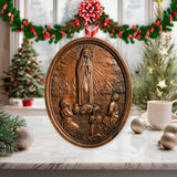 Our Lady of Fatima Wood Carving Decoration - Virgin Wall Pendant