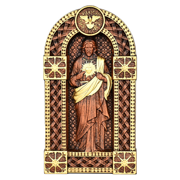 Sacred Heart of Jesus Arch Wooden Tabletop Arrangement