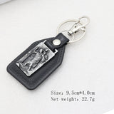 St.Benedict Guadalupe Miraculous Medal Keyrings Leather Car Key Chains