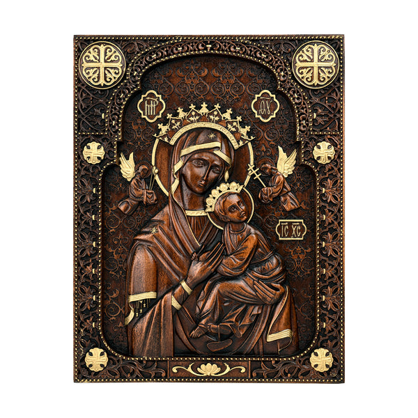 Our Lady of Perpetual Help Wood Carving Wall Decor Gift