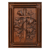 Rose and Sword Wooden Wall Decoration