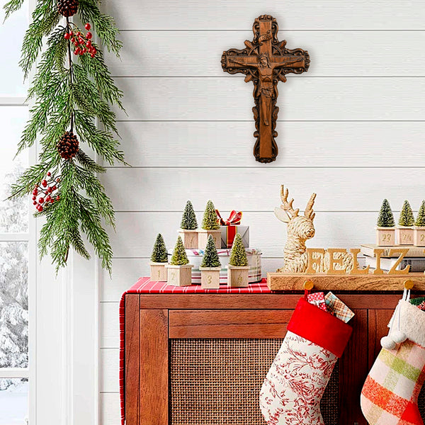 Ash wood Crucifix ，Jesus Christ, wooden Cross gift of love