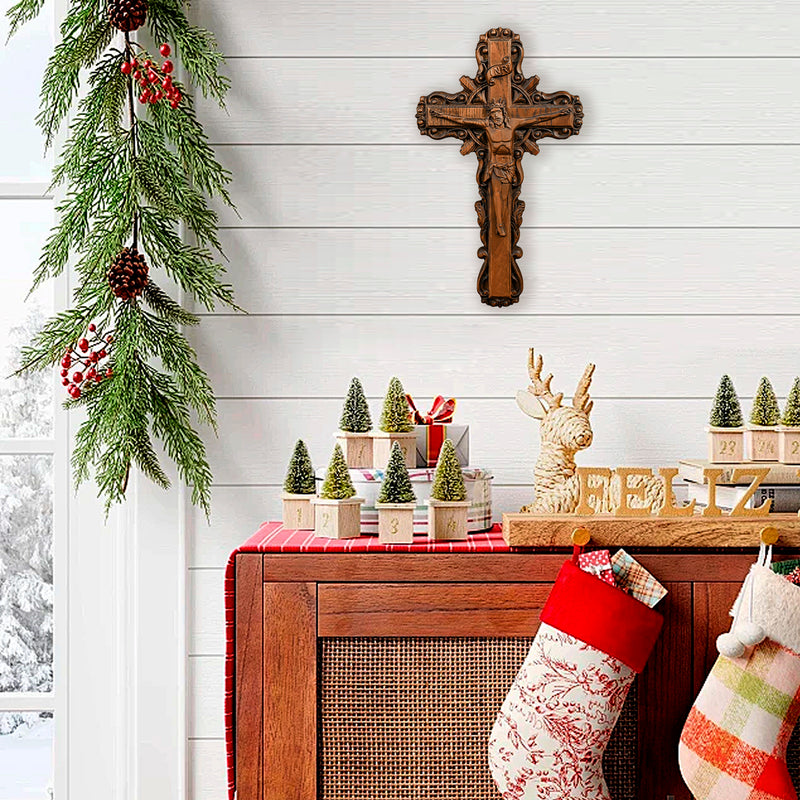 Ash wood Crucifix wood carving Crucifx ，Jesus Christ, wooden Cross gift of love