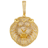 18K Gold Plated Pendant with Bling Cuban Chain Lion King Pendant Necklace for Men, Cubic Zirconia