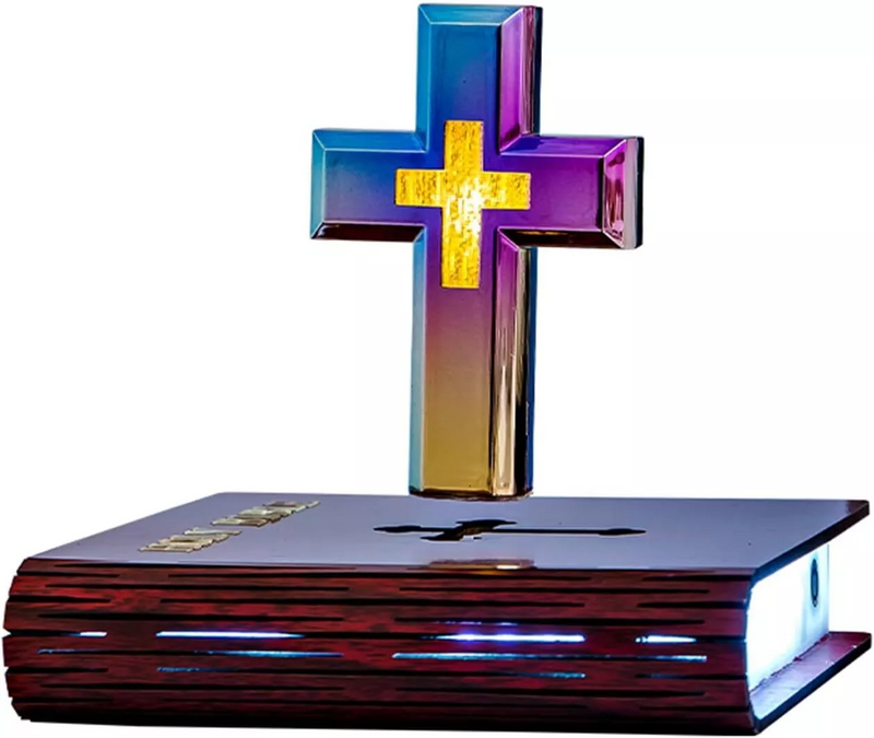 Magnetic Levitation Anti-Gravity Cross Bible Book LED Illuminator