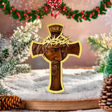 Jesus Holy Crown of Thorns Wood Cross, Christ delivered us from the curse of sin