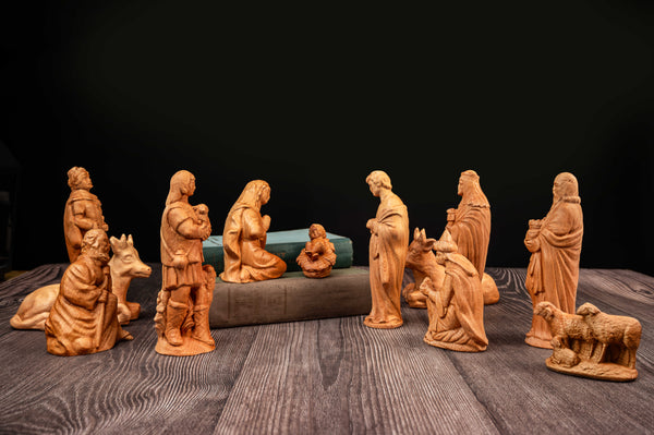 Jesus Manger Nativity Scene Wooden Statue Tabletop Ornament - Best Christmas Gifts