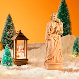 Limited edition：20" Southern European boxwood  Statue of St Joseph and Child Jesus