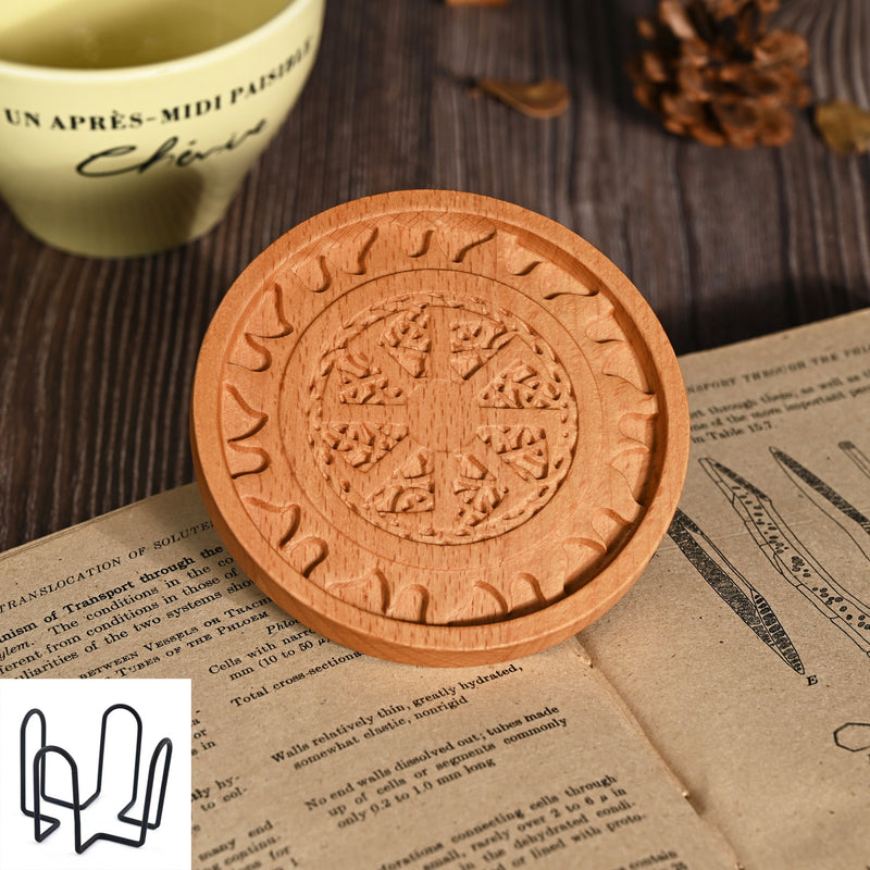 Bgcopper Wooden Tree of Life Celtic Cross Coasters