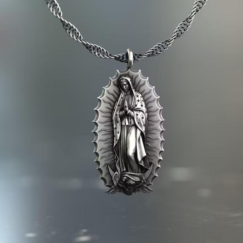 Our Lady of Guadalupe S925k Silver Necklace