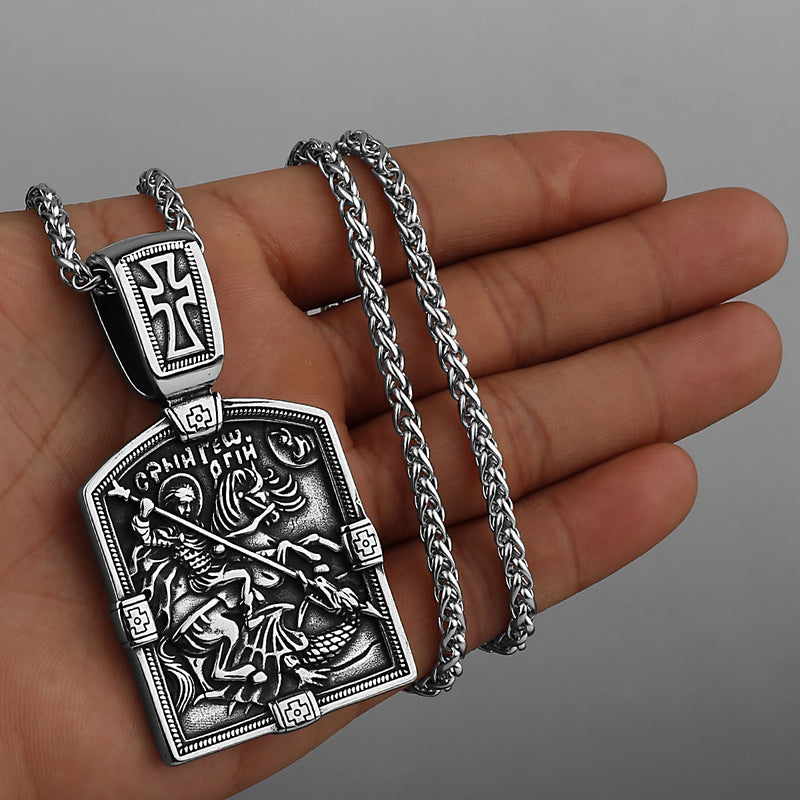 Saint George Necklace Amulet Unisex Pendant Gift