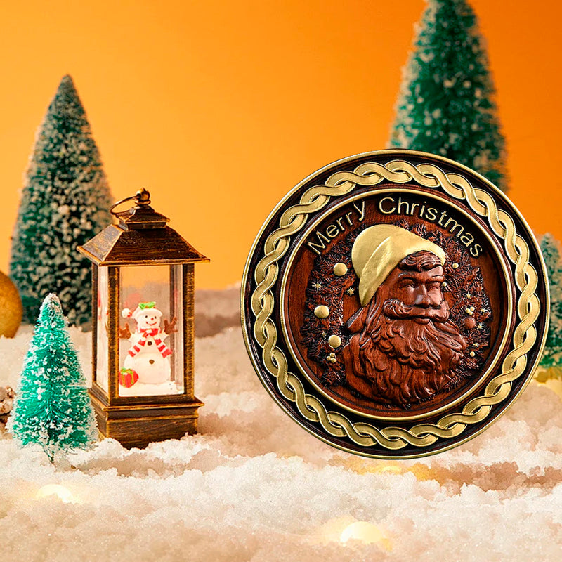 Best Christmas Gift - Santa Claus Round Wooden Wall Decoration