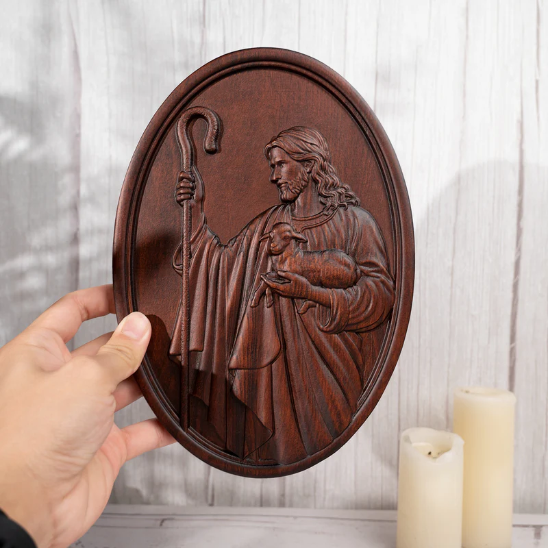 Spring Sale: Shepherd Jesus Wooden Wall Decoration