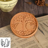 Bgcopper Wooden Tree of Life Celtic Cross Coasters