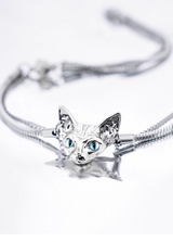 Cat Head Design Double Layer Pendant Necklace