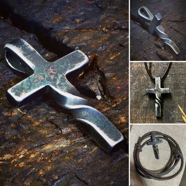 Bgcopper Twisted Cross Necklace - Gifts for Him/ Her