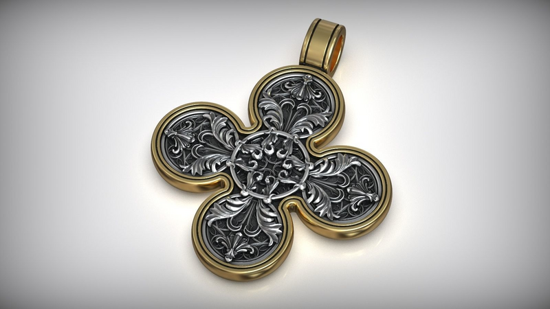 Baroque Style Crucifix Pendant with Jesus and the Four Archangels – A Symbol of Faith and Divine Protection