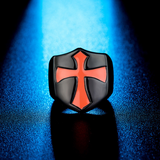 Crusader Shield Stainless Steel Cross Ring