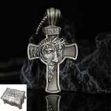 Sterling Pewter/S925K Silver Jesus Cross Necklace