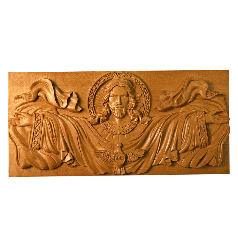 22.75" Jesus Christ, Holy Spirit  Wood Carved