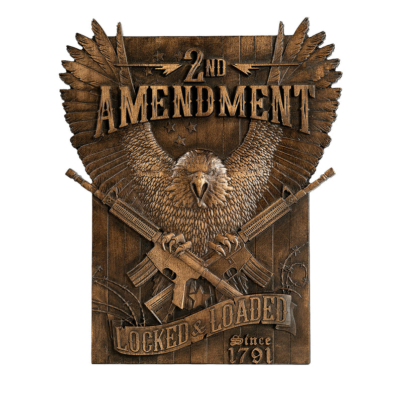 Solid Wood Carvings Decor, Commemorating the Second Amendment