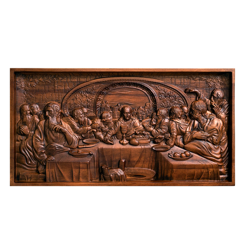 Last Supper Religious Carving Icons Personalized Gifts Wood Carving Religious Wood Wall Art