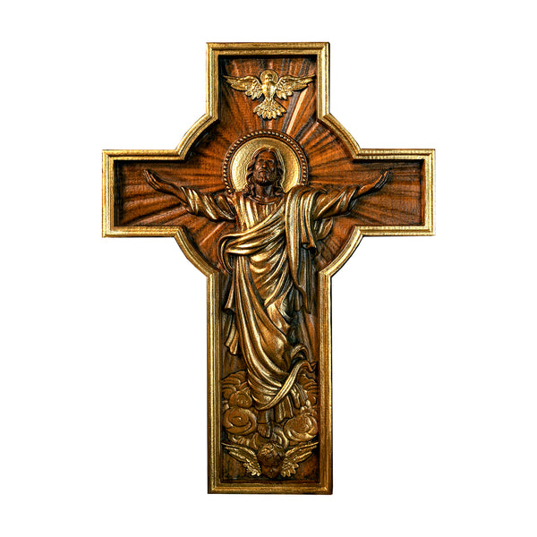 Ascension of Jesus wood carving cross