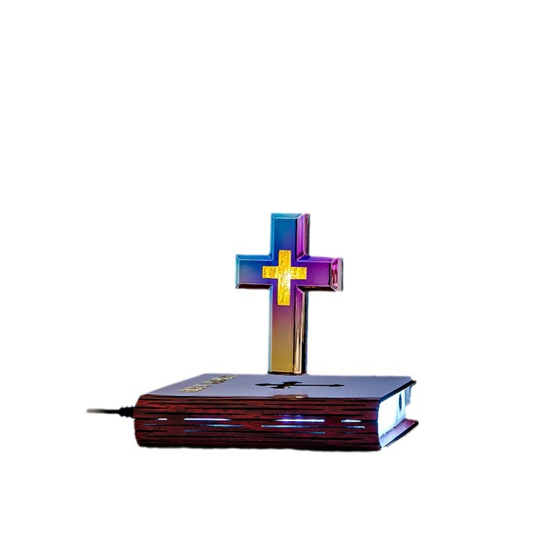 Magnetic Levitation Anti-Gravity Cross Bible Book LED Illuminator