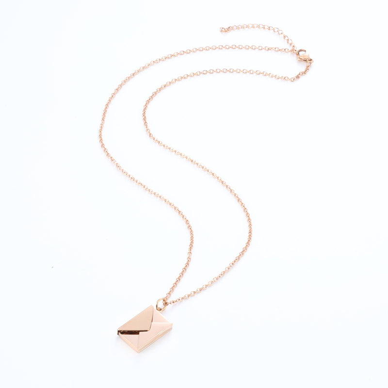 Openable Envelope “I Love You” Card Pendant Necklace