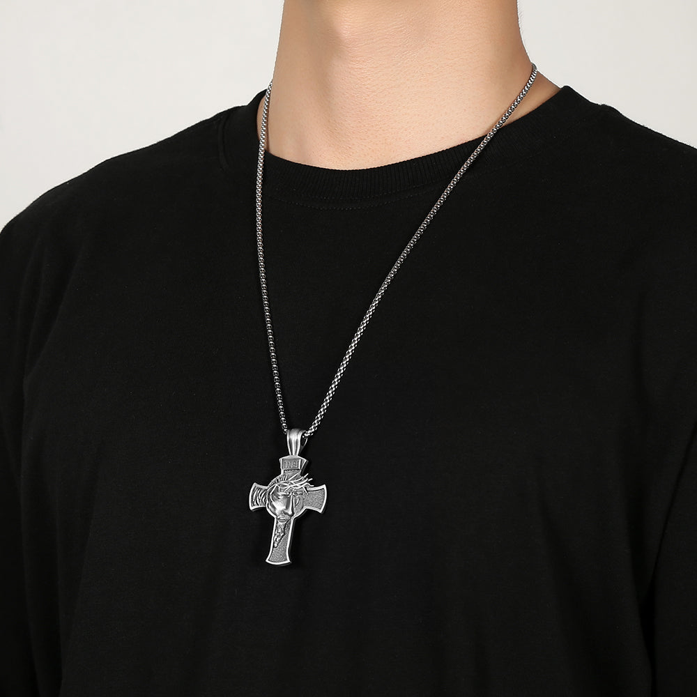 Sterling Pewter/S925K Silver Jesus Cross Necklace – BGCOPPER