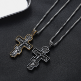 Stainless Steel Orthodox Cross Pendant Necklace