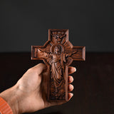 BGCOPPER Ascension  of Jesus wood carving cross —The best gifts for Easter