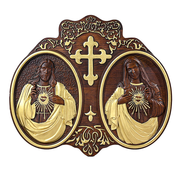 Sacred Heart of Jesus and Heart of Mary Plaque - 2023 New Religious Christmas Gift